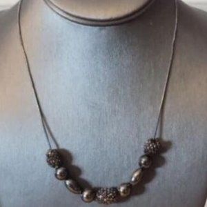 Paparazzi Space Glam Black Necklace and Earring Set